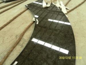 Fan-shape Antique Brown Granite for kithchen top