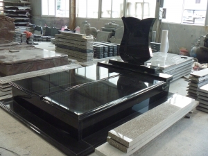 High polished Absolute Black Granite Grave Monuments