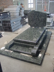 Olive Green Granite Memorial Tombstone