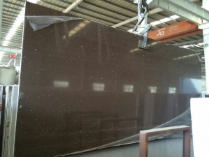 Colorful Brown Quartz slabs for Kitchen Countertop