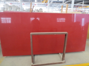 Popular Red Crystal Artificial Quartz Stone Slab